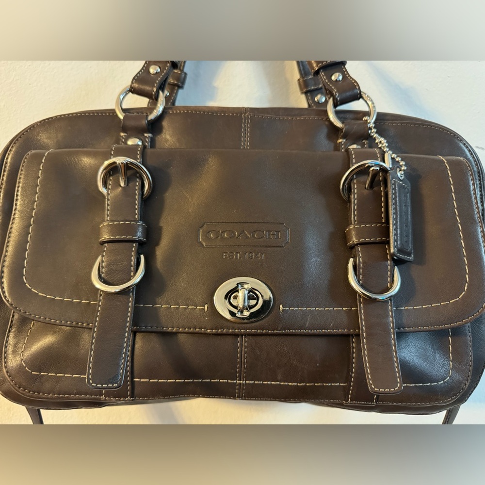 Brown leather Coach Satchel Cross body
